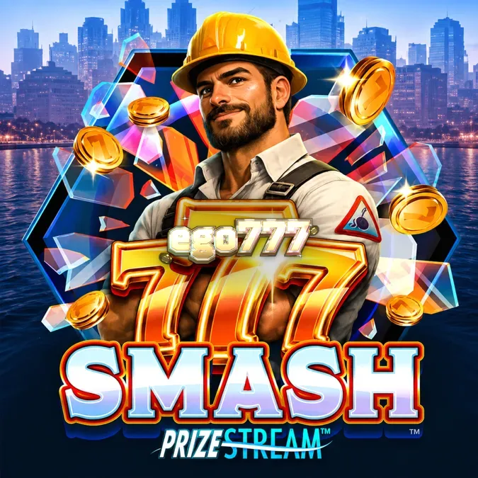 Tampilan visual slot 777 Smash dengan tema konstruksi